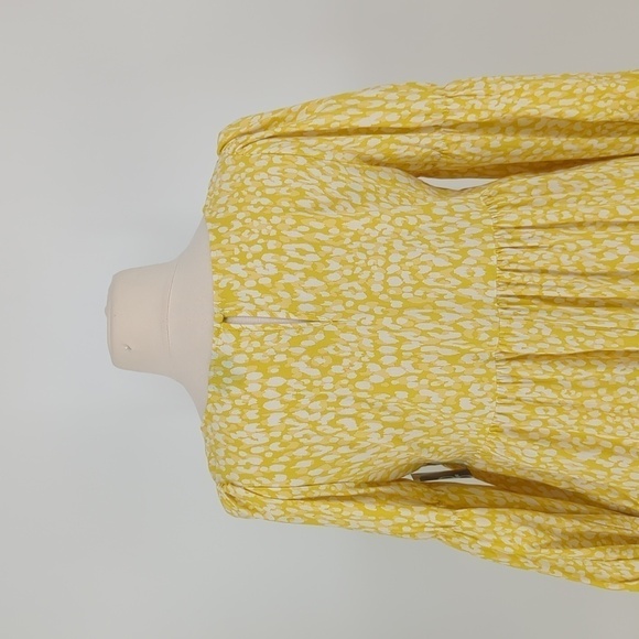 Who What Wear Animal Print Midi Dress Yellow White XL cottagecore retro preppy - Picture 4 of 8